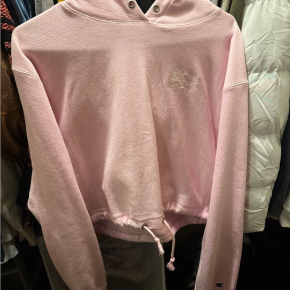 Champion Pink Cropped Hoodie - Picture 1 of 3